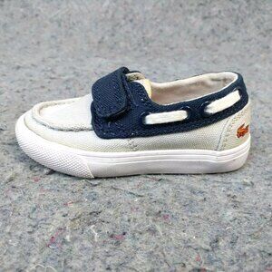 Lacoste Boat Shoes Baby Size 5.5C Boys Sneakers Canvas Gray BlueSummer Beach